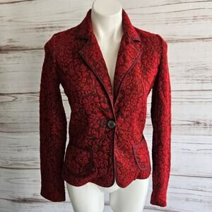 Gerard Darel Red Lace Blazer sz 40